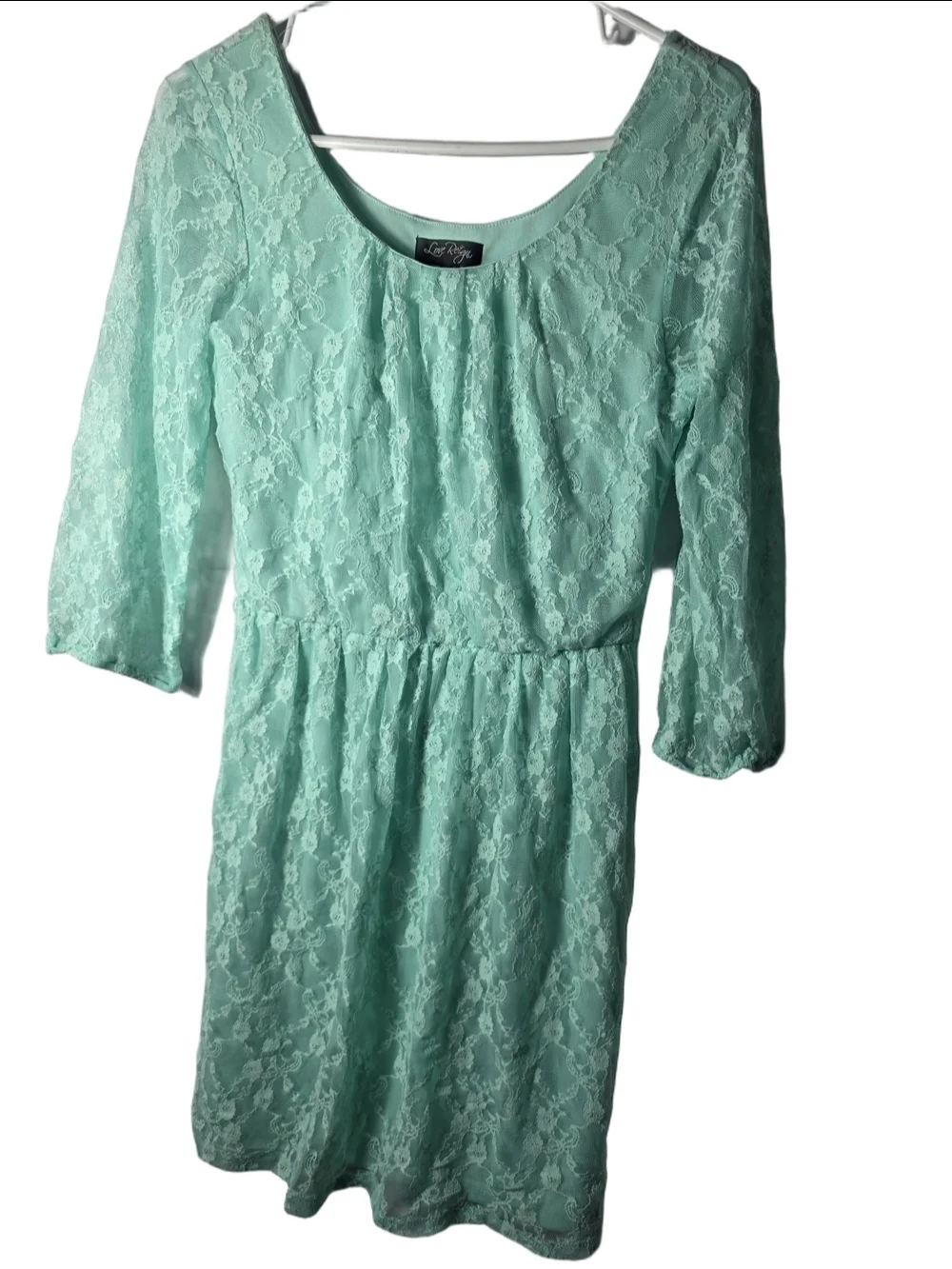 Love Reign Mint Lace Long Sleeve Dress EUC